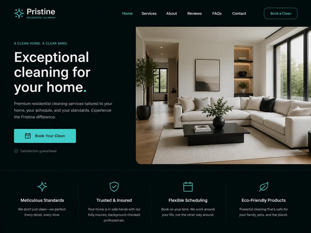 Cleaning Company website designed by NextWeb Studios