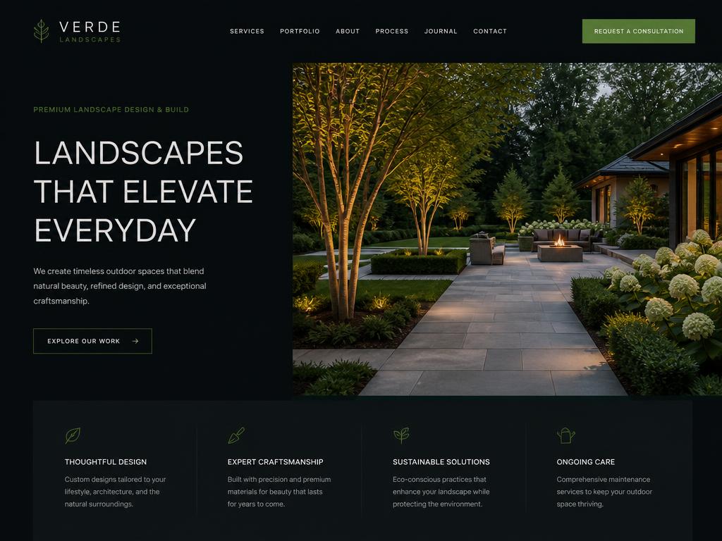 Landscaping website designed by NextWeb Studios